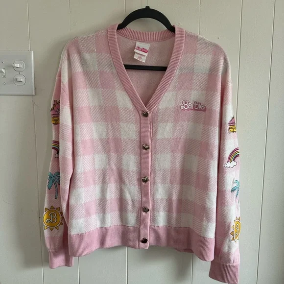 Hot Topic Barbie The Movie Pink Sweater S/M - Picture 2 of 6